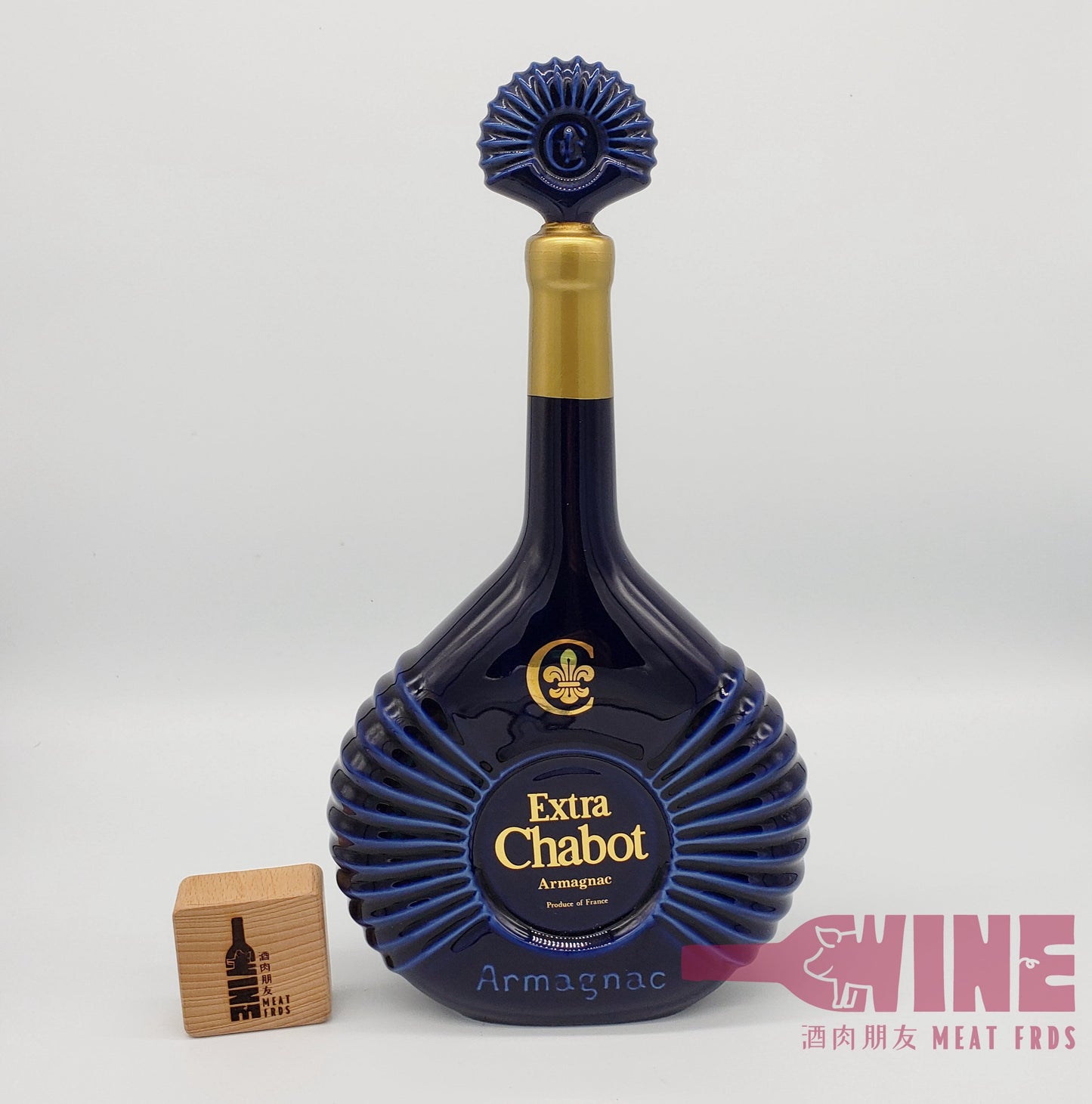 Chabot Extra Armagnac Brandy 夏堡長頸藍色陶瓷酒瓶特級雅文邑白蘭地