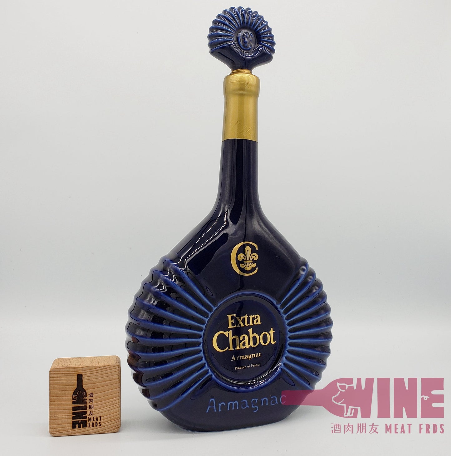 Chabot Extra Armagnac Brandy 夏堡長頸藍色陶瓷酒瓶特級雅文邑白蘭地