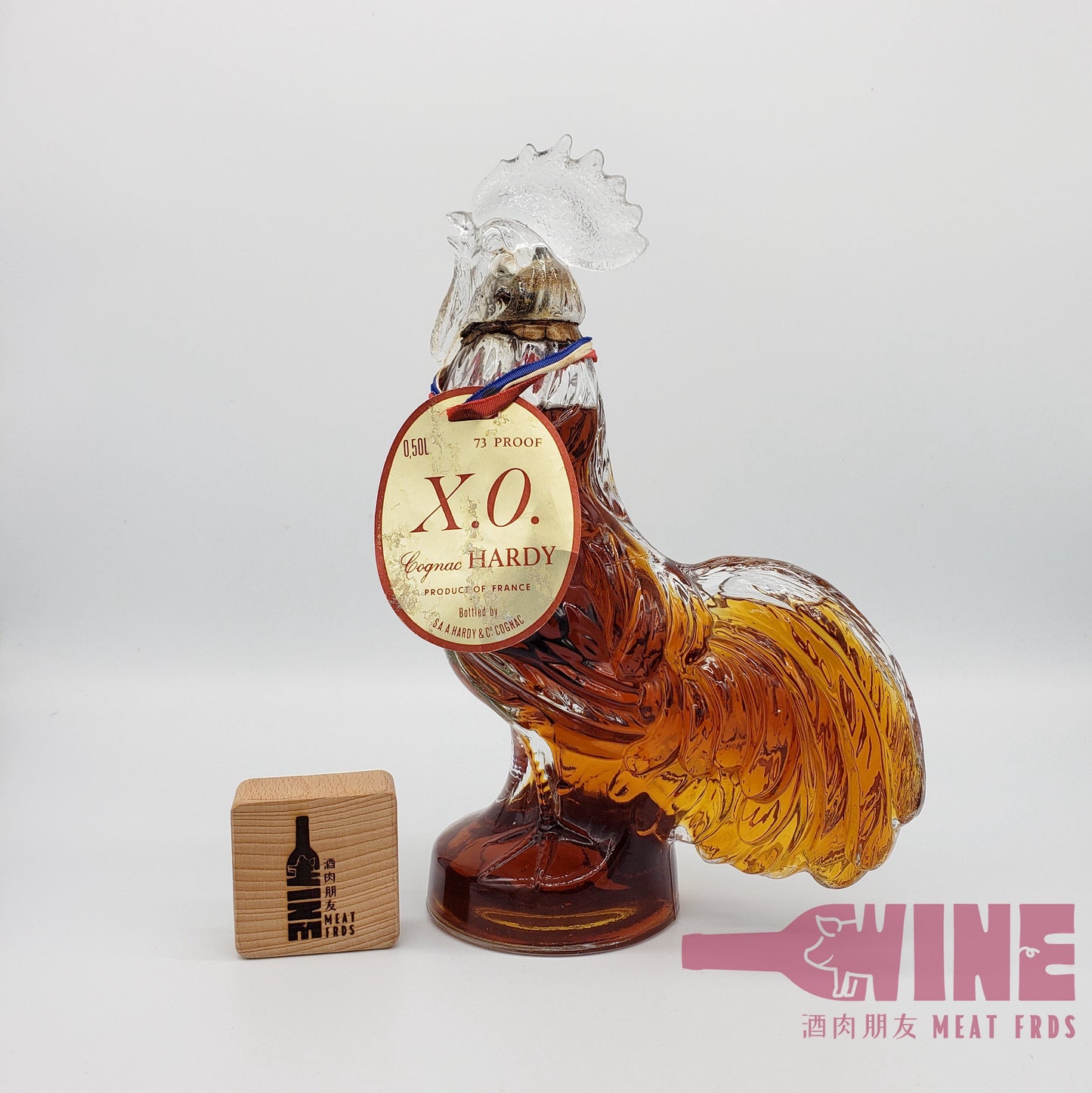 A. Hardy X.O. Cognac 哈迪公雞造型水晶酒瓶XO干邑白蘭地