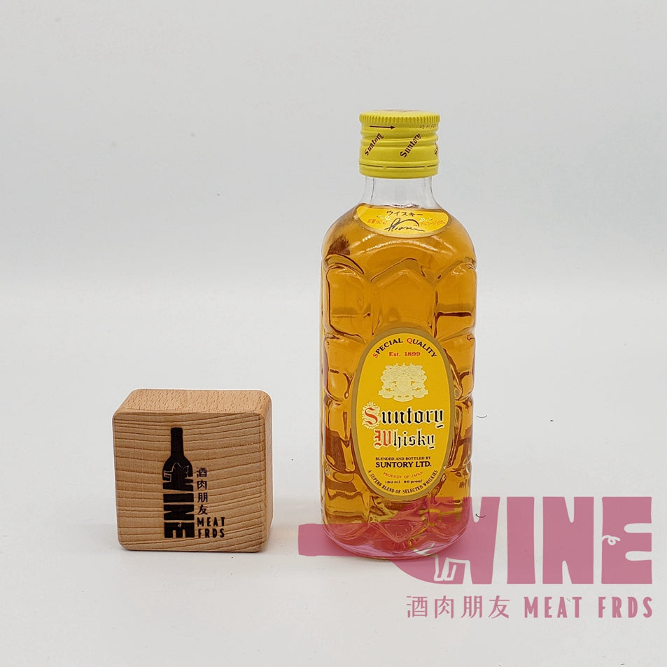 Suntory Kakubin (Square Bottle) Yellow Labe Special Quality Japanese Blended Whisky Miniature 三得利角瓶黃角特級日本威士忌酒辦180ML